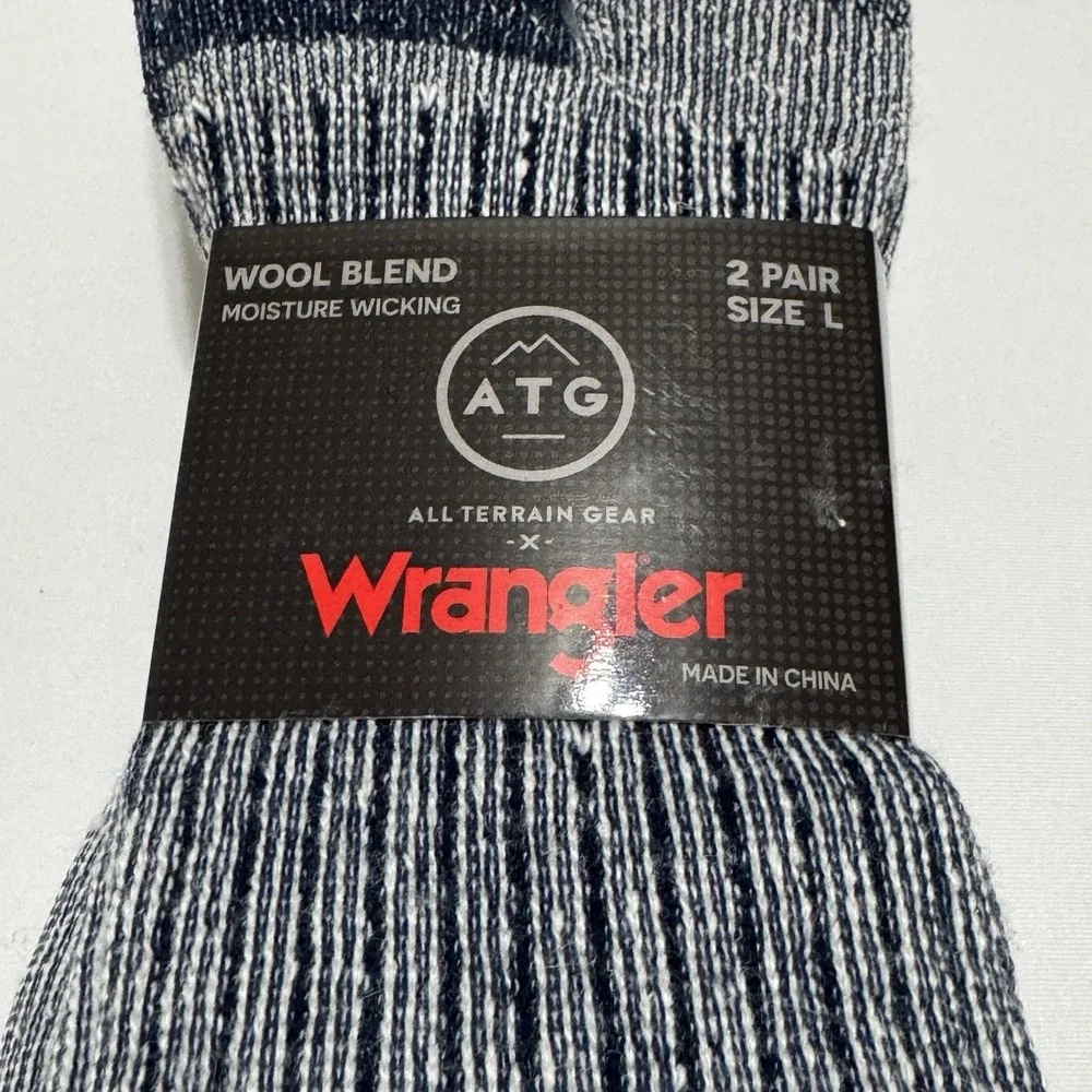 WRANGLER Mens Socks Crew ATG All Terrain Gear Boot Wool 2 Pair Shoe Size 9-13‎